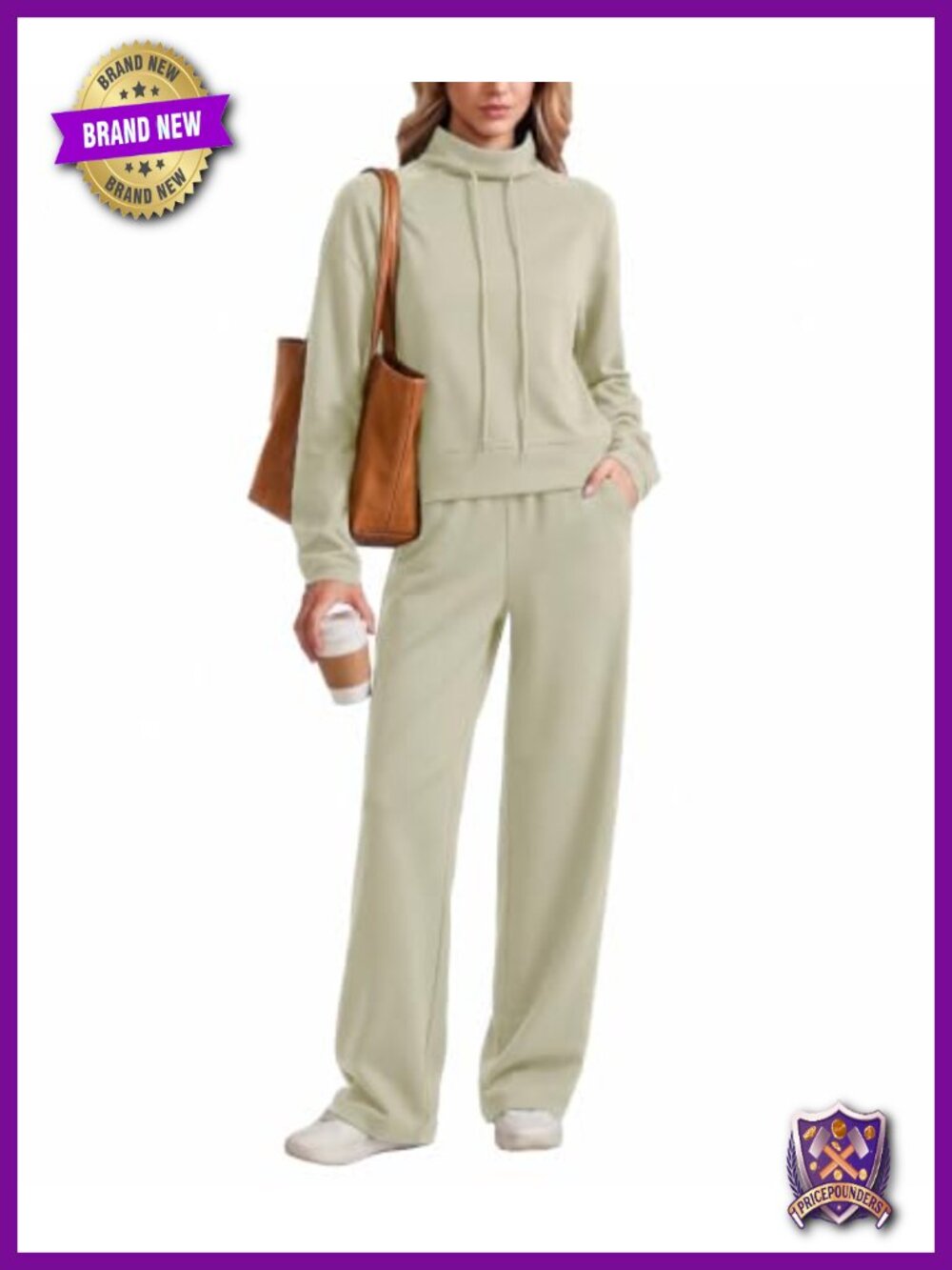 Velour Tracksuit Womens 2 Piece Mock Neck Sweatsuit Wide Leg Lounge Set